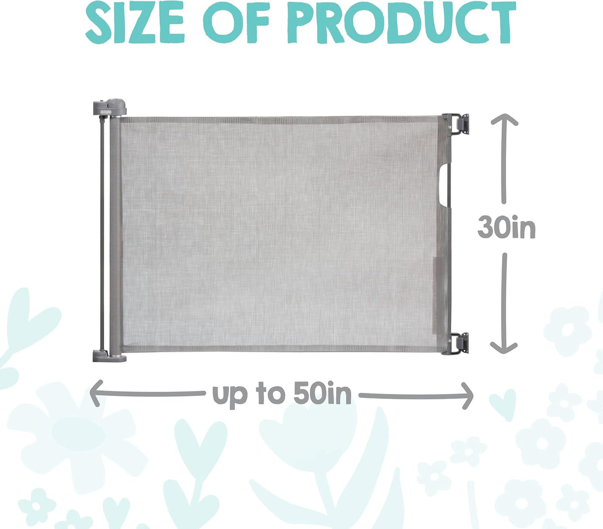 Regalo Safety 50" Retractable Mesh Baby Gate, Bottom of Stairs & Doorways