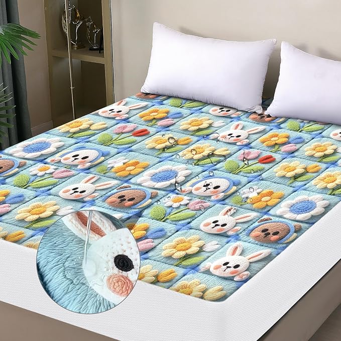 Twin Mattress Protector Waterproof, Fitted Sheet Style Breathable Mattress Cover by OHANO