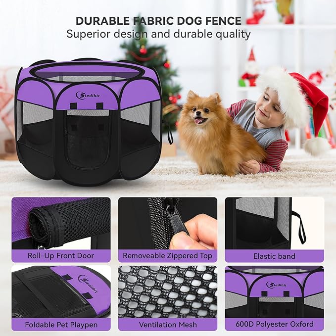 Dog Playpen, Puppy Pet Playpen, Dog Crate Tent Cage Indoor/Outdoor, Portable - Image 4