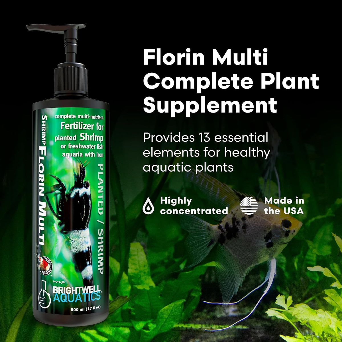 Brightwell Aquatics Shrimp FlorinMulti Freshwater Plant Supplement 500ml