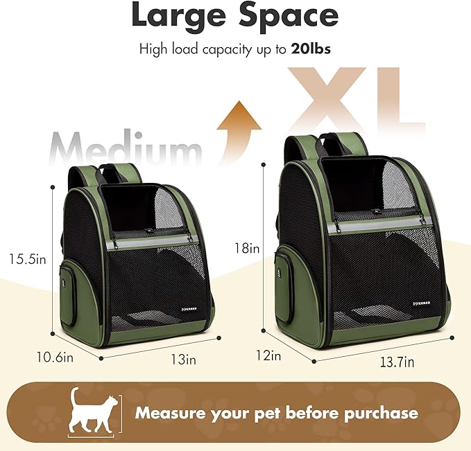 Pet Backpack Carrier, Large Cat Carrier Backpack Up to 20 Lbs - Image 2