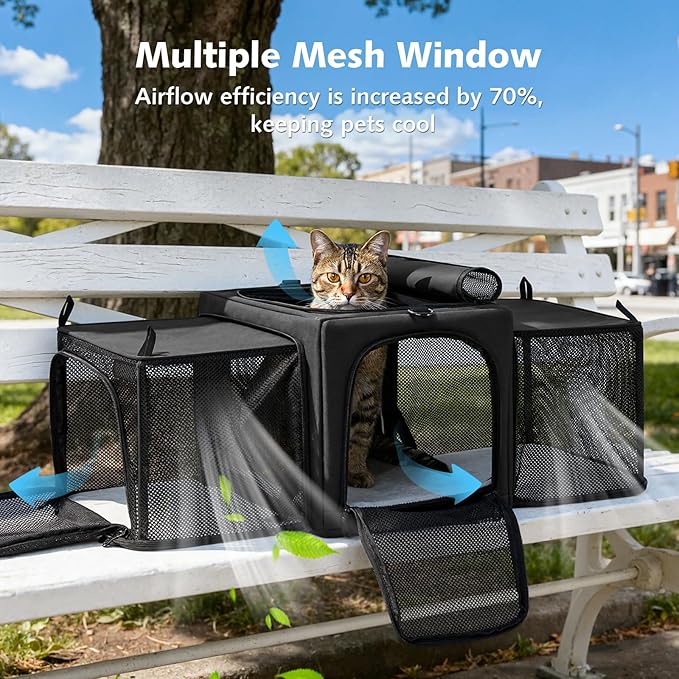 Pecute Cat Carrier Expandable, Stable Pet Carrier - Image 5