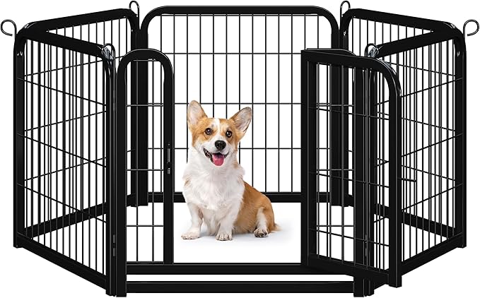 Yaheetech Dog Playpen Outdoor, 24 inch 6 Panels Dog Pen Indoor Heavy Duty Puppy by Yaheetech