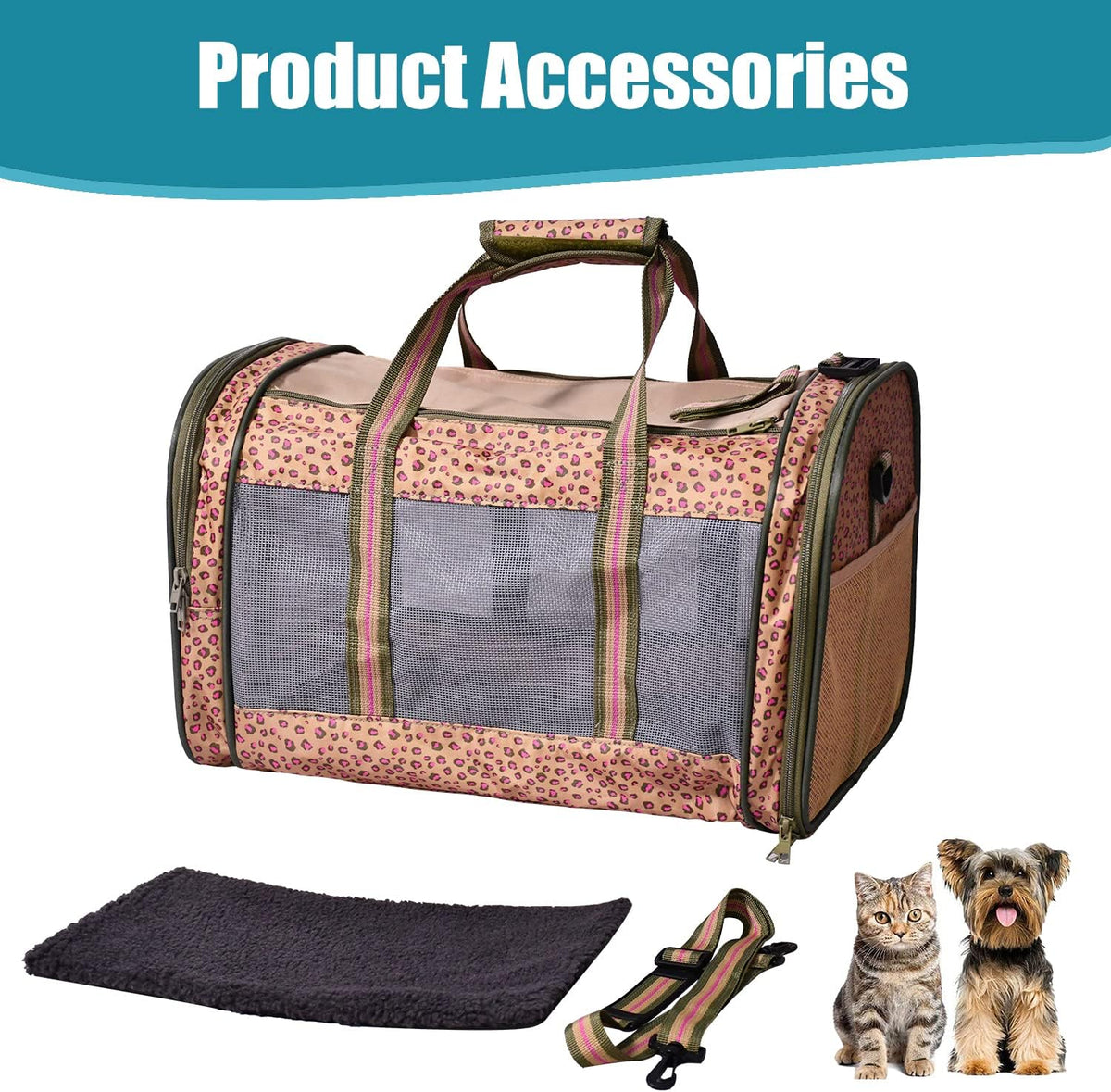 Soft-Sided Kennel Pet Carrier, Airline Approved Travel Handbag