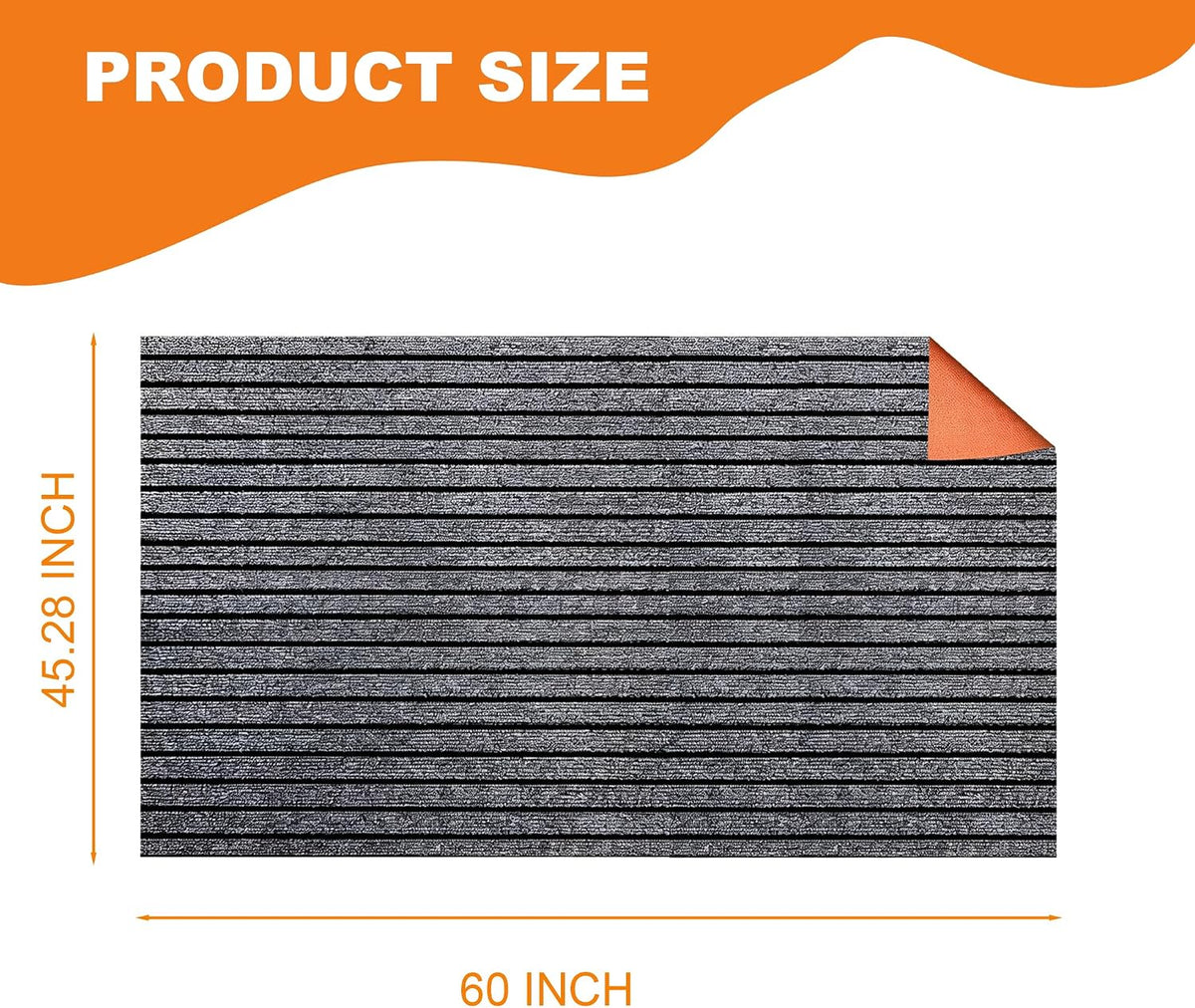 Non-Slip Extra Large Gray Waterproof Dog Crate Mat,45.28" x 59.06" x 0.23"