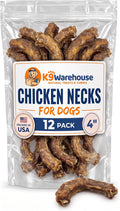K9warehouse Chicken Necks for Dogs, Single Ingredient Dental Chew, 12 Count