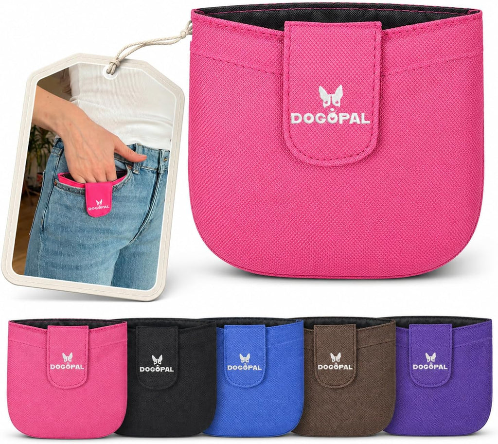 DOGOPAL Dog Treat Pouch for Training – Compact Pocket Reward Pouch with Magnetic Closure, Lightweight & Secure Treat Holder, Ideal for Dog Training & Walks (Pink)