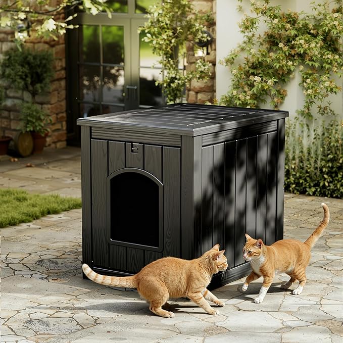 Cat Litter Box Enclosure, Openable Front Door & Raised Floor - Image 9