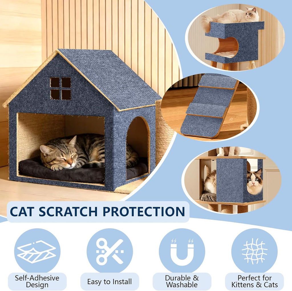 Cat Scratchers for Indoor Cats, Self-Adhesive Scratch Pad 78.7"x15.8"