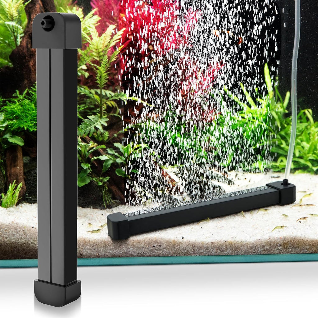 hygger Weighted Nano Mist Bubble Wall Bar, 15.7" Self-Sinking ABS Air Stone Strip with Gentle Oxygen Diffuser for Freshwater & Marine Aquarium, Hydroponics