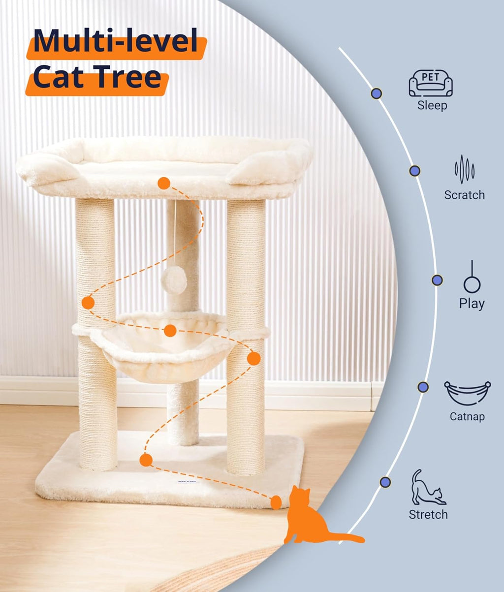 Happi N Pets Cat Tree, Cat Scratching Posts with Large Bed for Big Cats