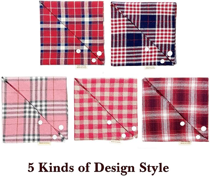 Savier 5PCS Dog Bandanas with Button - Image 5