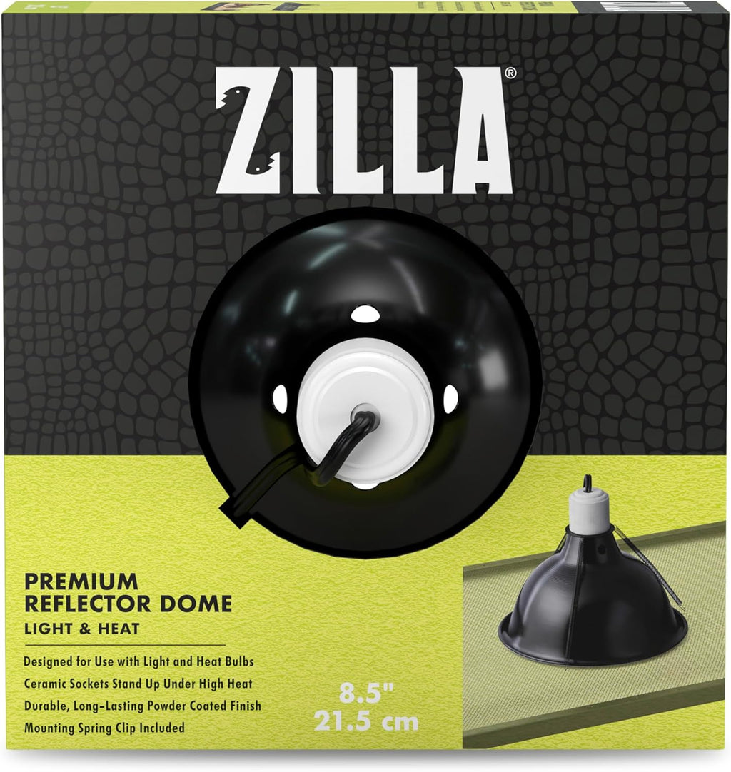 Zilla Premium Reflector Dome Reptile Heat Lamp Fixture, 8.5 Inches
