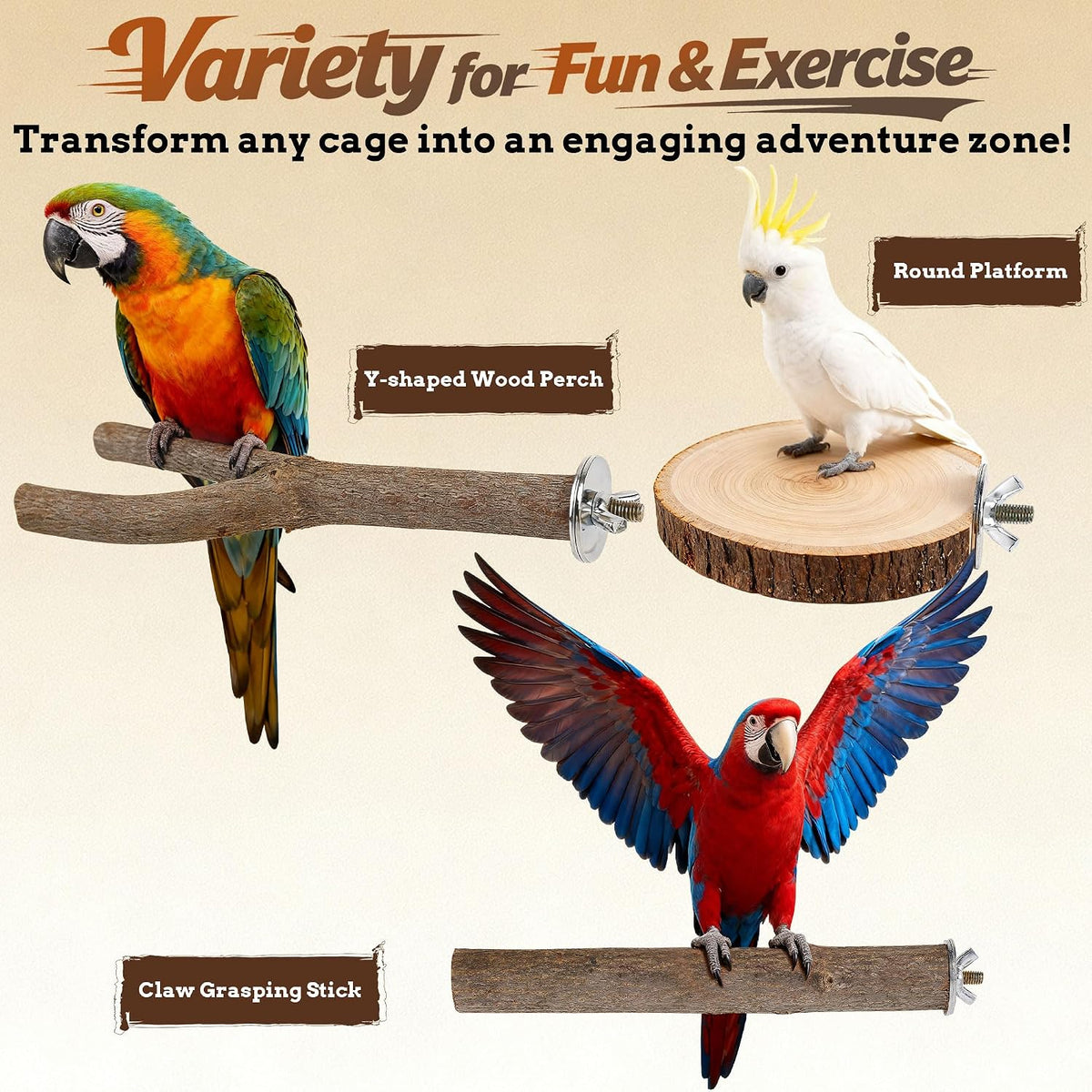 8 PCS Bird Perch Set