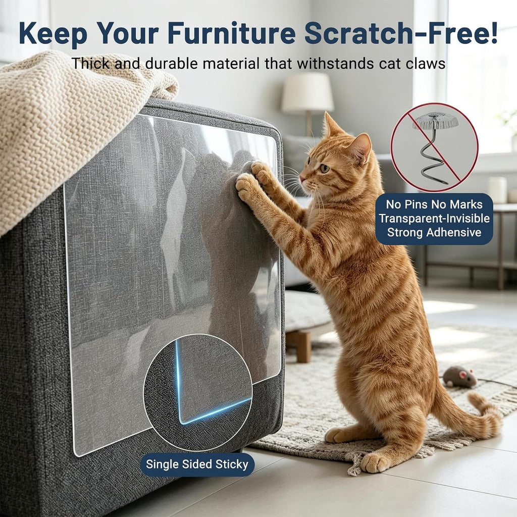Anti Cat Scratch Furniture Protector, Single-Sided Sticky Couch Protector
