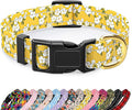 Reflective Dog Collar for Medium Dogs, Cute Flower Theme Adjustable Heavy-Duty by TMOODEL