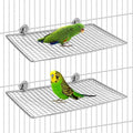 BNOSDM 2 Pack Bird Perch Platform Stainless Steel Birds Perches Parrot Shelf by BNOSDM