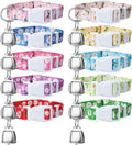10 Pack Floral Goat Collars Adjustable Grazing Collar with Copper Bells