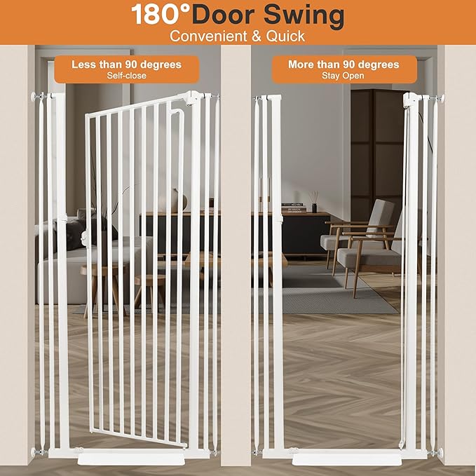 71“ Extra Tall Cat Gate for Doorway: 37.4-41.3” Wide Pet Gate, Auto Close/One - Image 5