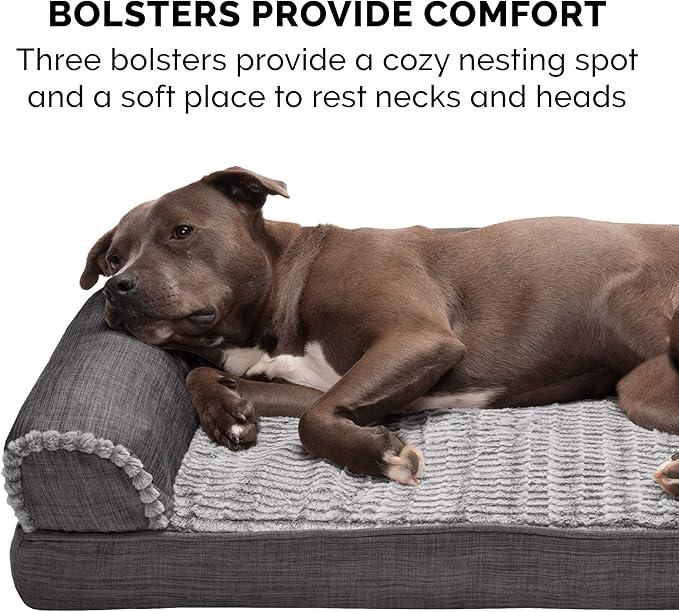 Furhaven Orthopedic Dog Bed for Medium/Small Dogs w/ Removable Bolsters & - Image 11