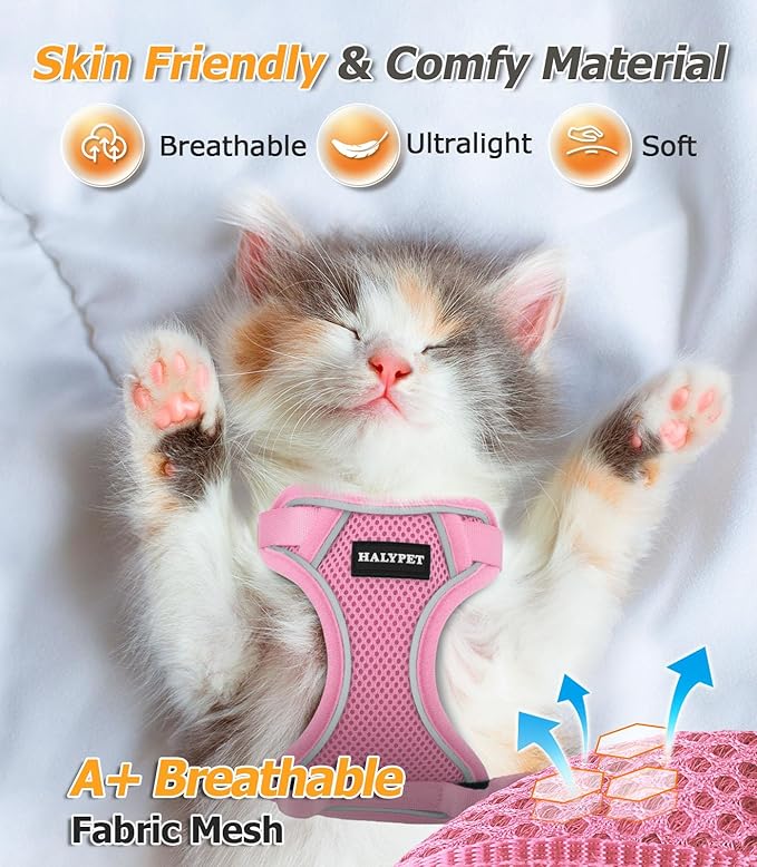 Halypet Cat Harness and Leash Set Escape Proof Adjustable Cat Leash Comfortable - Image 4