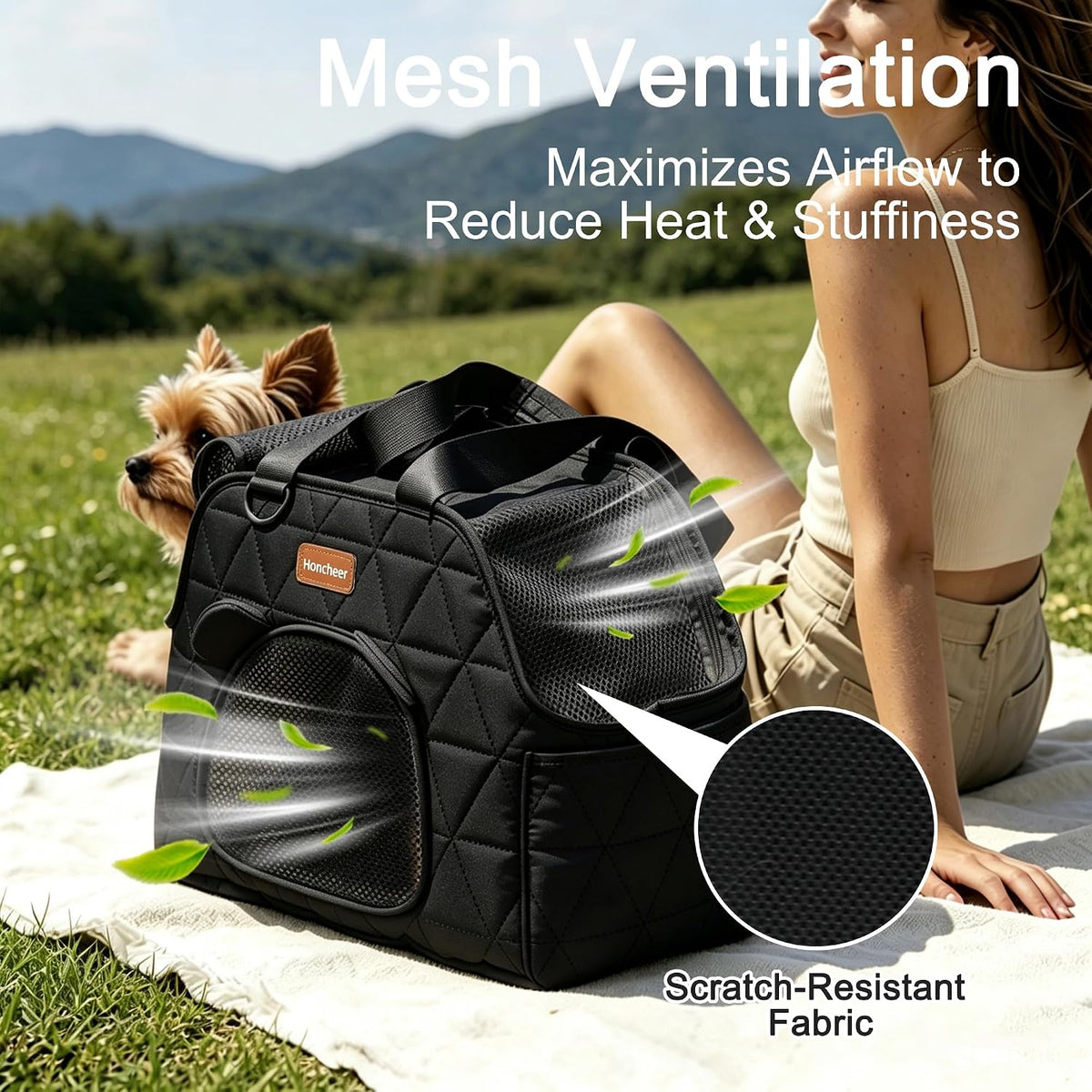Dog Purse Carrier for Small Dogs Firm Bottom Puppy Travel Bag