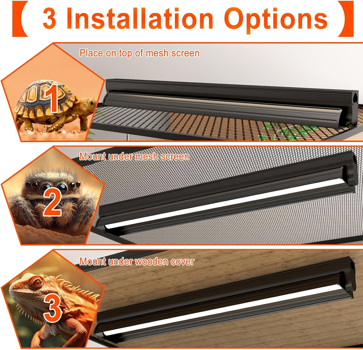 24W T5 UVB Reptile Light Fixture Combo Kit – 10.0 UVB Fluorescent Tube for Bearded Dragons, Lizards & Tortoises – UVA UVB Reptile Light, 22" Terrarium Hood (UVB 10.0-Desert, 22INCH-24W)