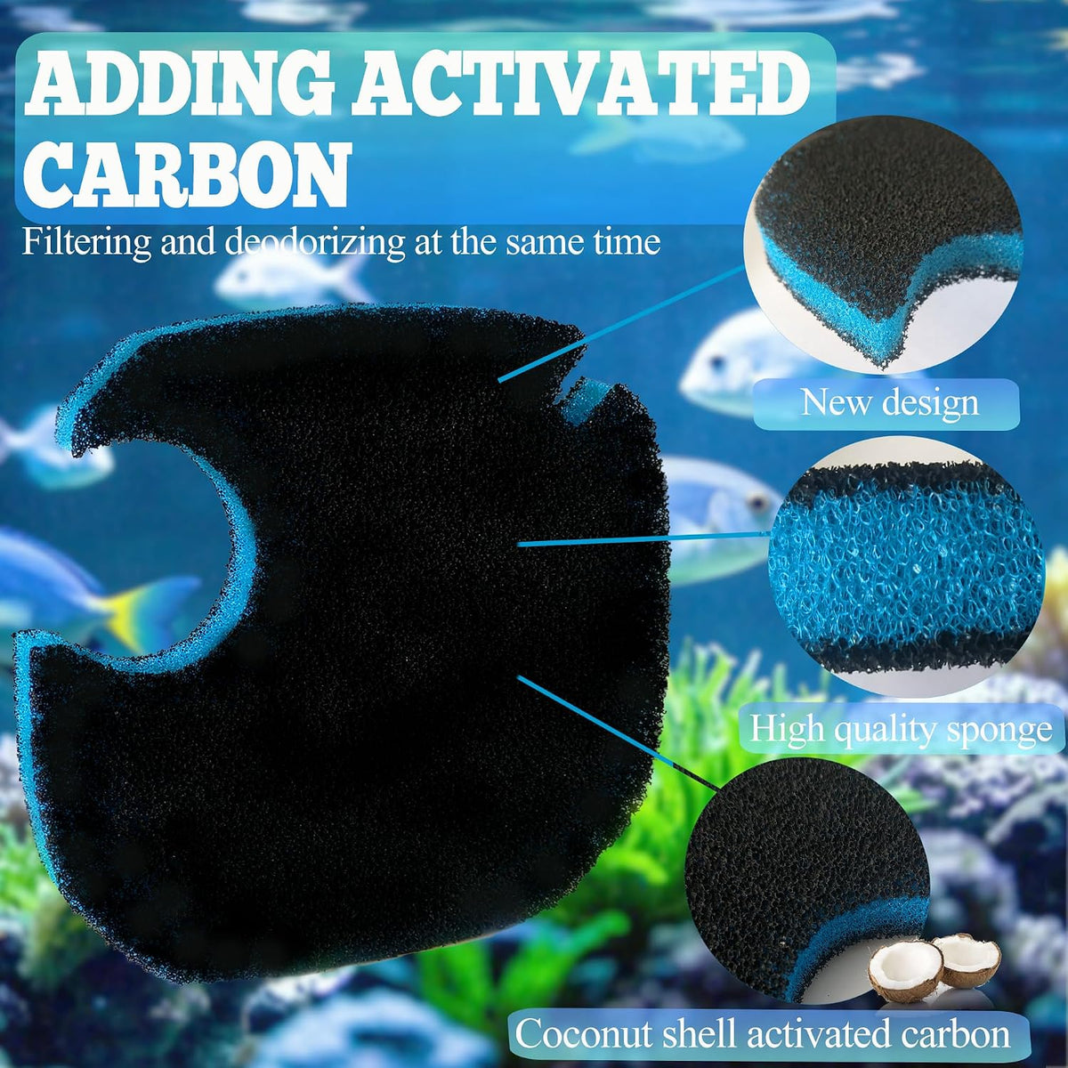 NEWKE 12Pcs Canister Filter Pad for AMOSIJOY 172/225/265GPH Aquarium Filter