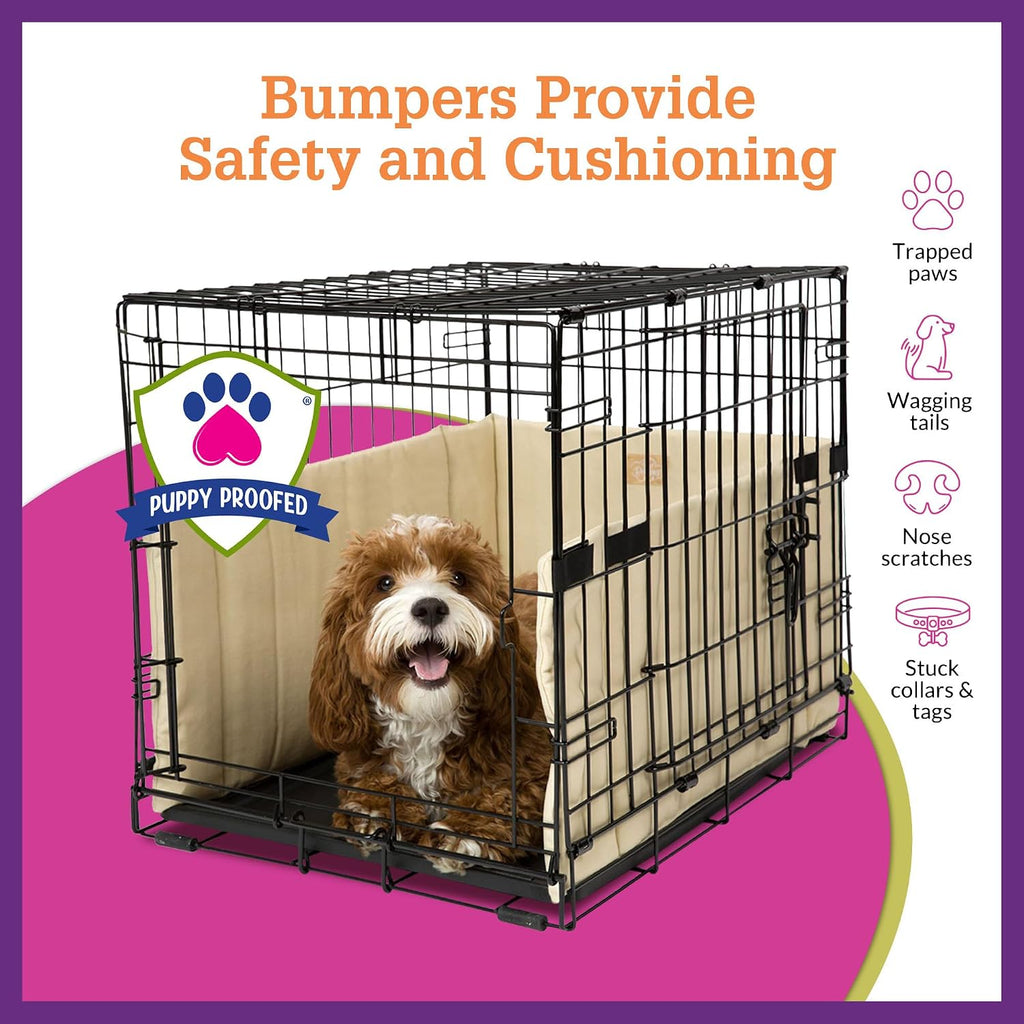 Pet Dreams Dog Crate Bumper - Patented Comfy Liner & Dog Tail Protector for Inside Crate, Fits iCrate Cages 18, 24, 30, 36, 42, 48 Inches (Pink, Medium, 30")