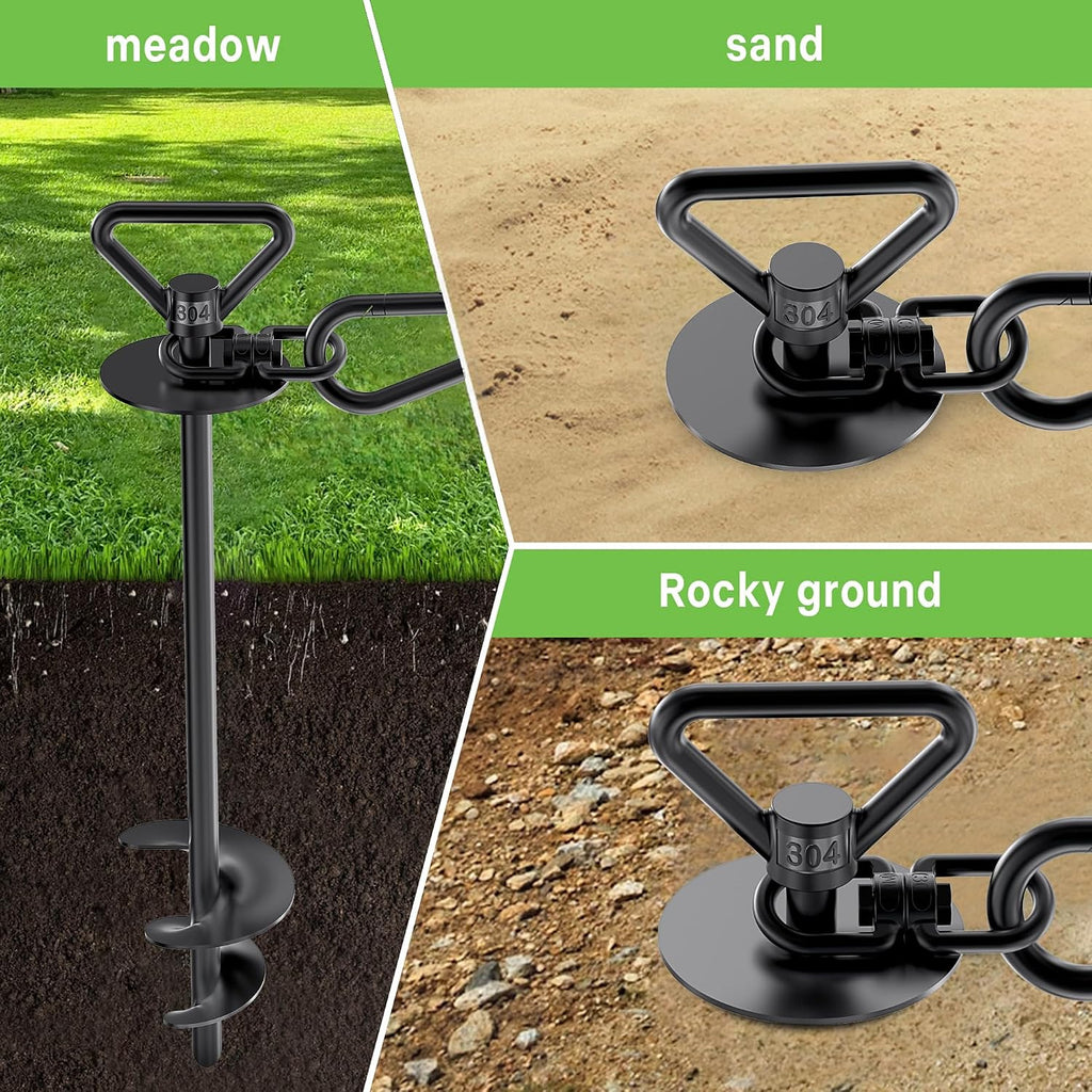 TOMBABY Dog Tie Out Cable and Stake,with 30FT Heavy Duty Cable,360° Swivel Dog Anchor& Anti-Tangle,Dog Runner for Yard,Dog Stake Allows Dogs Up to 210 lbs, Dog Stakes for Outside Beach,Camping, Yard