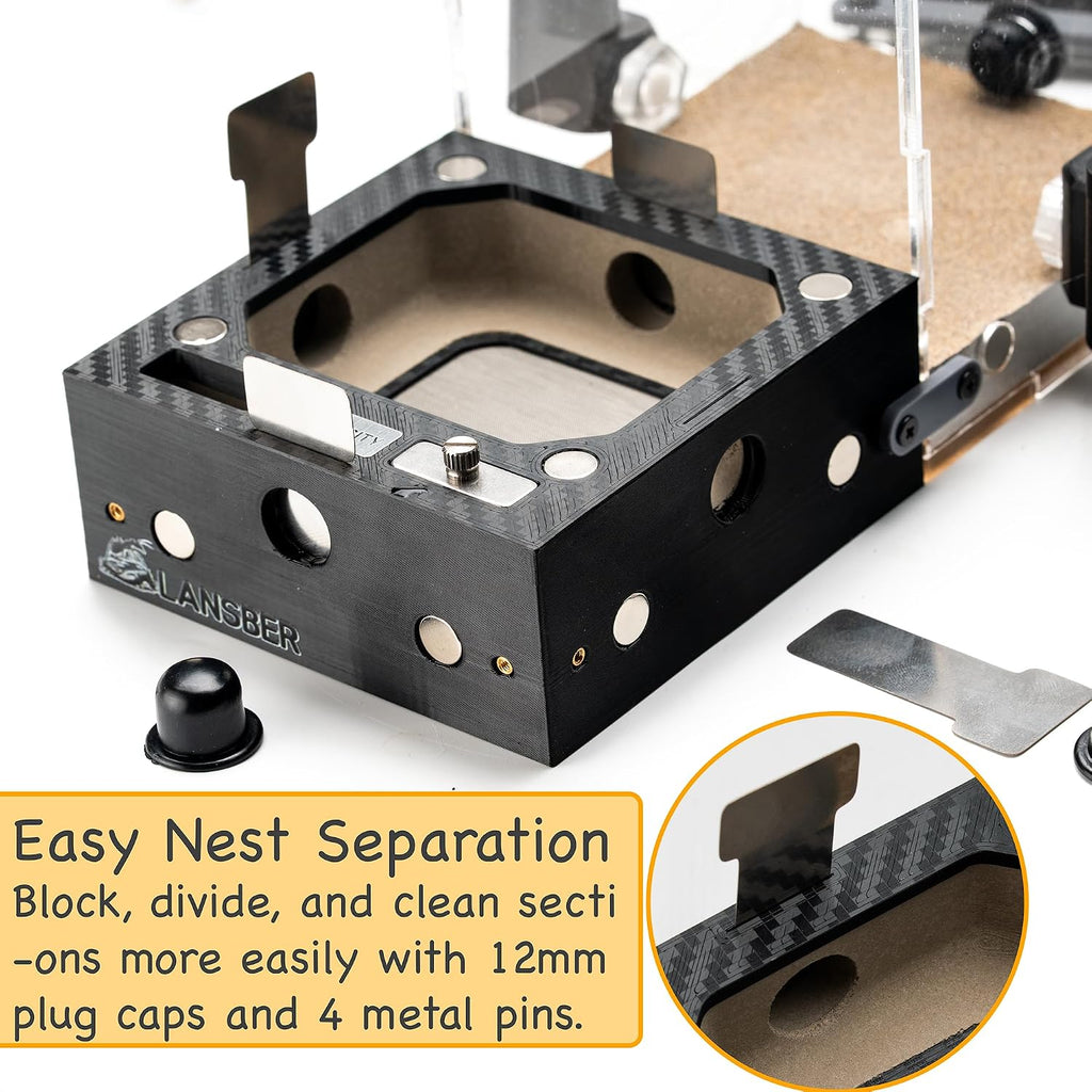 Ice City Series - Starter Kit (Small) Modular Ant Nest System with A Module Dry Nest Chamber Small Outworld Trash Box and Water Feede-