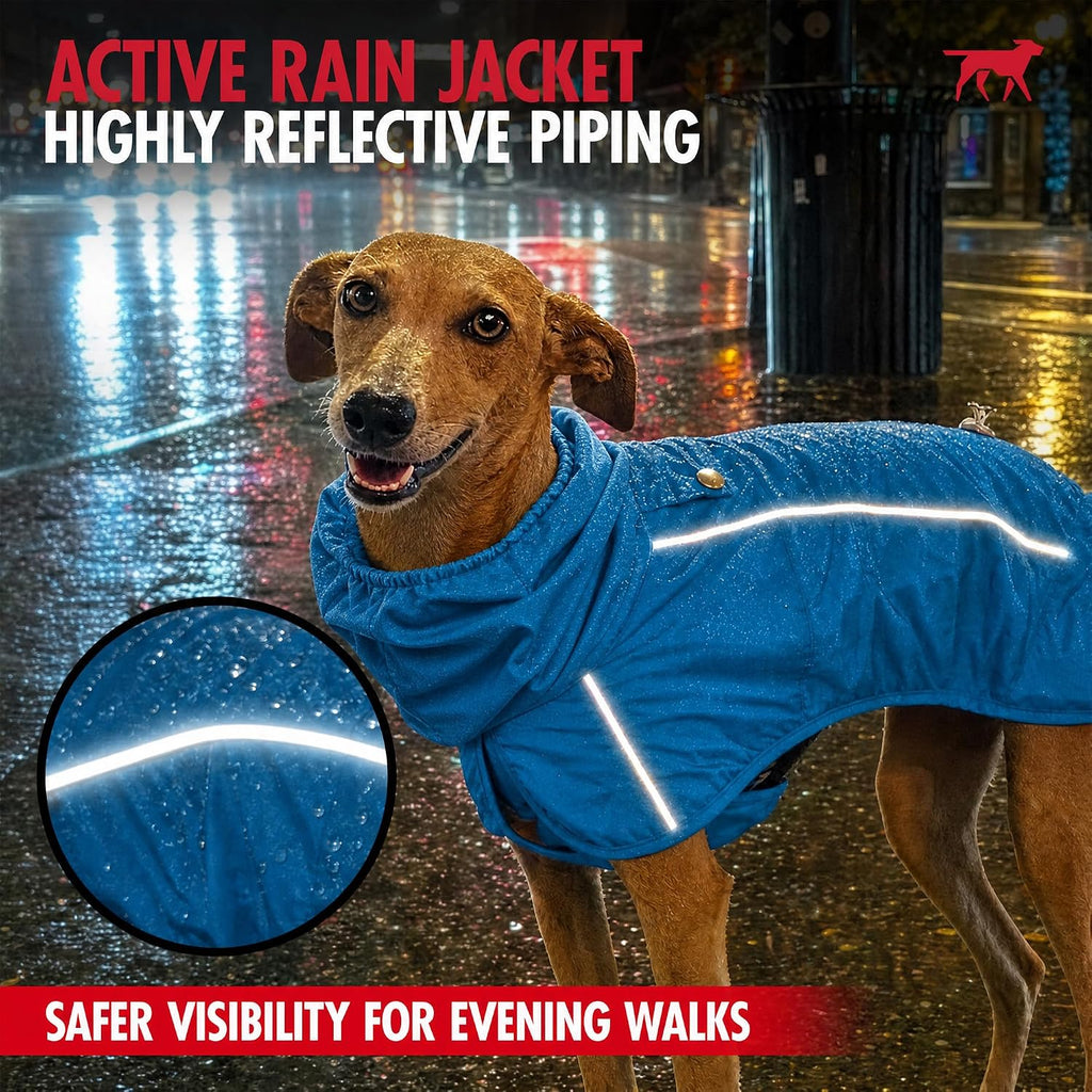 Tuff Pupper Waterproof Dog Raincoat | Full-Body Windproof Rain Jacket for Dogs | Reflective Strips | Breathable Mesh Lining | Adjustable Fit | Leash Port | Small Medium Large XL XXL Dogs (Blue, XXS)