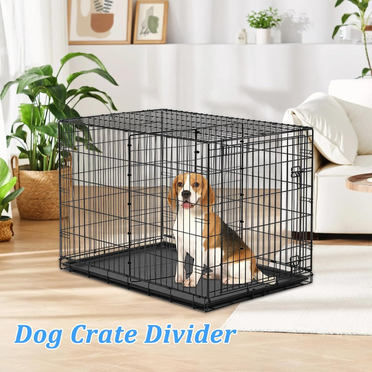 2PCS Dog Crate Divider Panel with Ties 13.7 x 17.7 Inch Adjustable Metal Pet Kennel Divider Adjustable Width up to 27''(Dog Crate NOT Included)