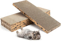 Mini Cat Scratching Board 4pcs Brown Cardboard Cat Scratcher Scratch Pad for Indoor Cats