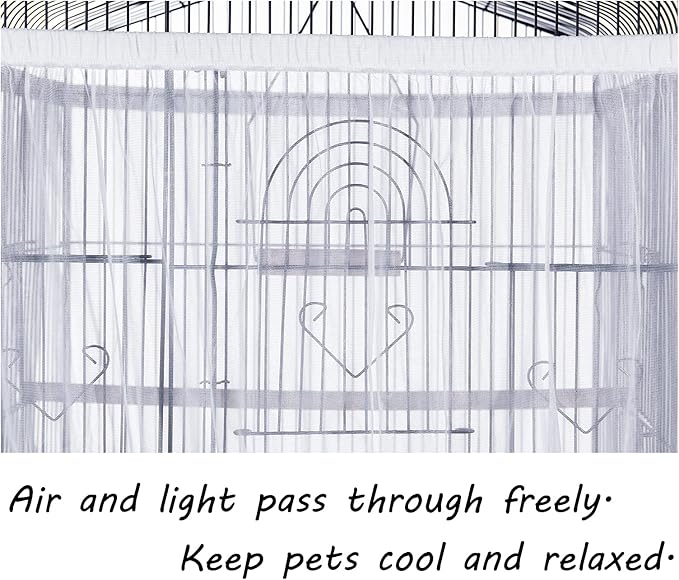 Tamu style Bird Cage Seed Catcher, Stretchy Form Fitting Mesh Skirt Cover - Image 3