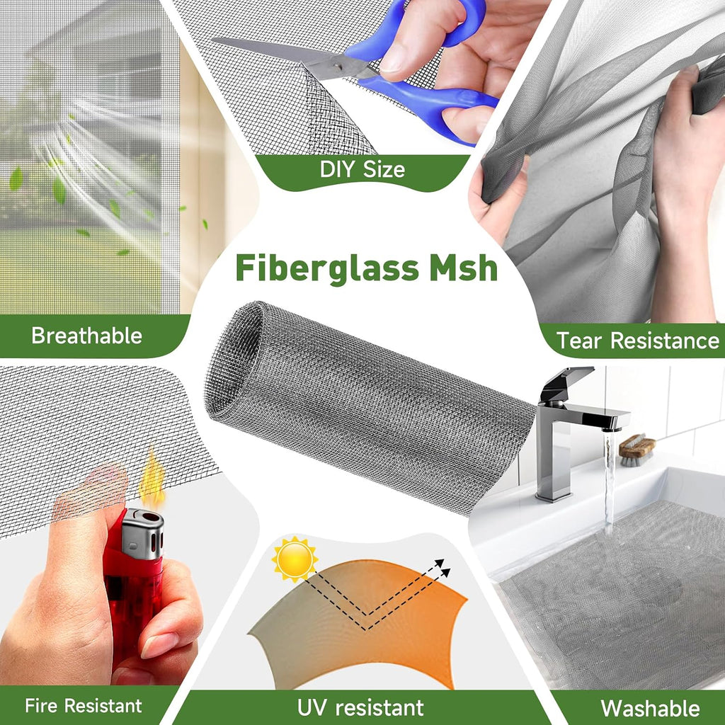 Adjustable Magnetic Window Screen Max 39" x 59", White Frame