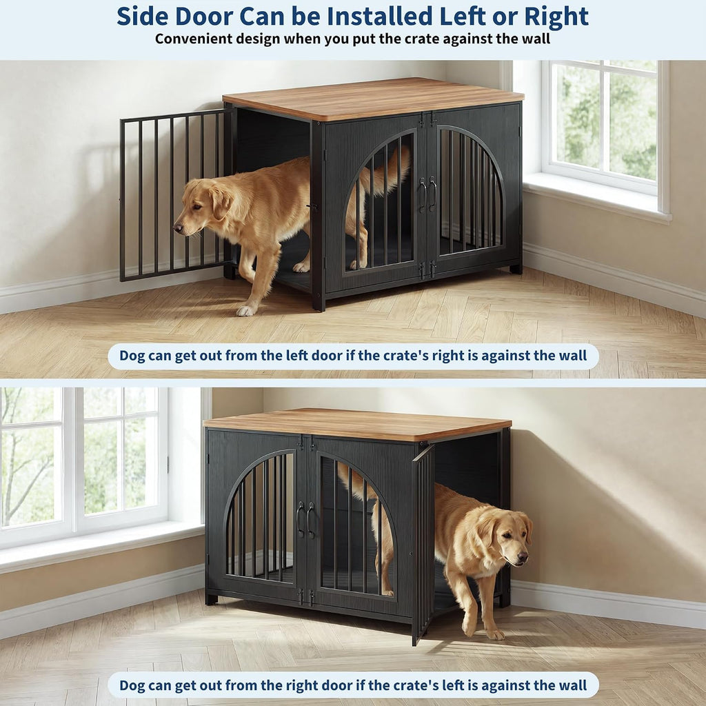 Garvee 42.5" Dog Crate Furniture for Medium & Large Dogs, Lockable Door