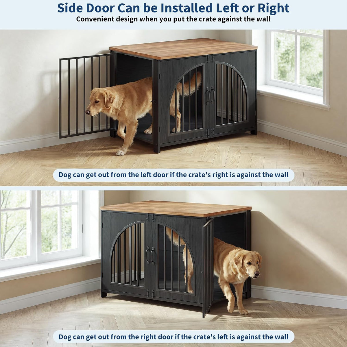 Garvee 42.5" Dog Crate Furniture for Medium & Large Dogs, Lockable Door