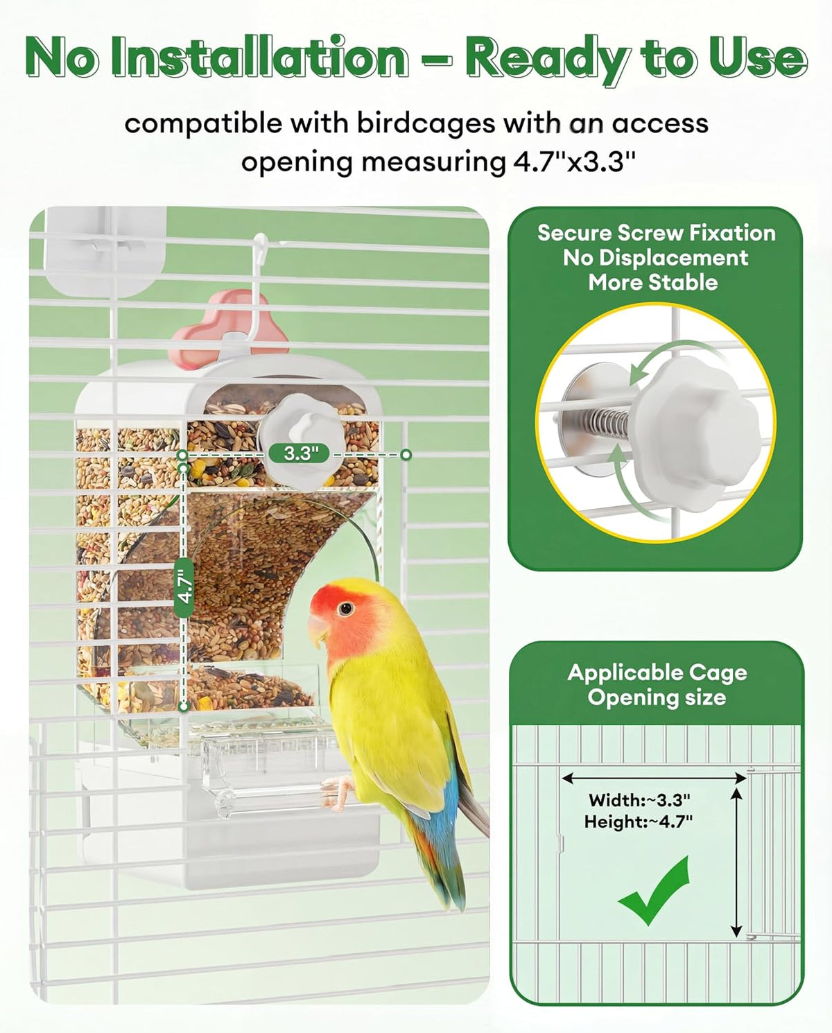 Bucatstate No Mess Bird Feeder, Auto Dispenser, Dual Filter & Waste Drawer