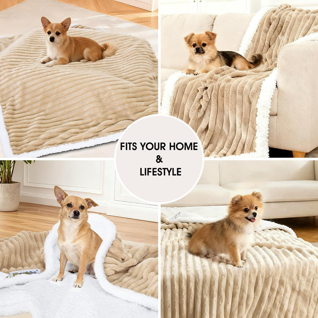 Waterproof Dog Blanket Soft Pet Cat Blanket 35x25 in Brown