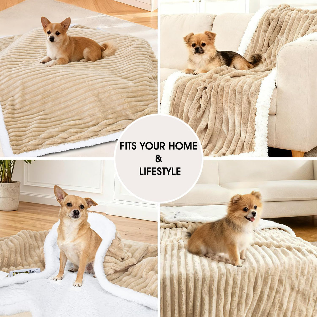 Waterproof Dog Blanket Soft Pet Cat Blanket 35x25 in Brown