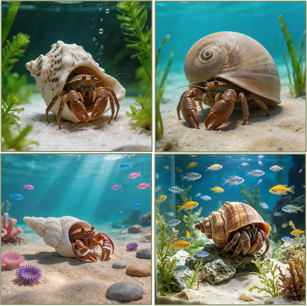10Pcs Hermit Crab Shells, Natural Sea Shells Set, Beach Decor