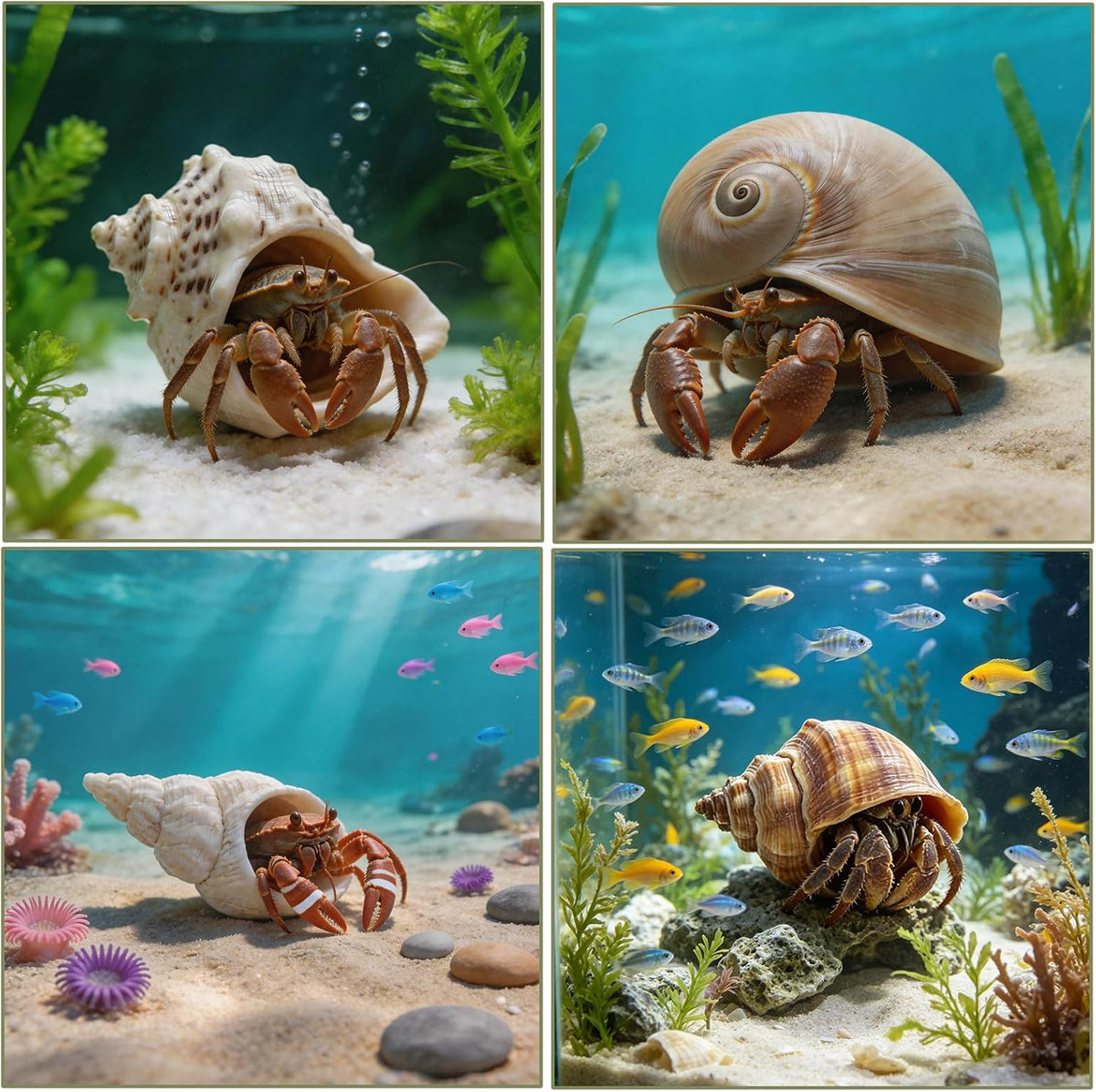 10Pcs Hermit Crab Shells, Natural Sea Shells Set, Beach Decor