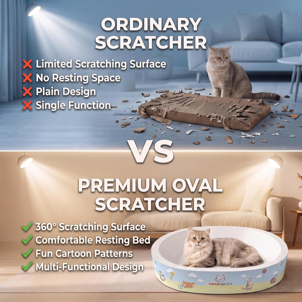 Cardboard Cat Scratcher Bed for Indoor Cat,Extra Large Cat Scratching Board