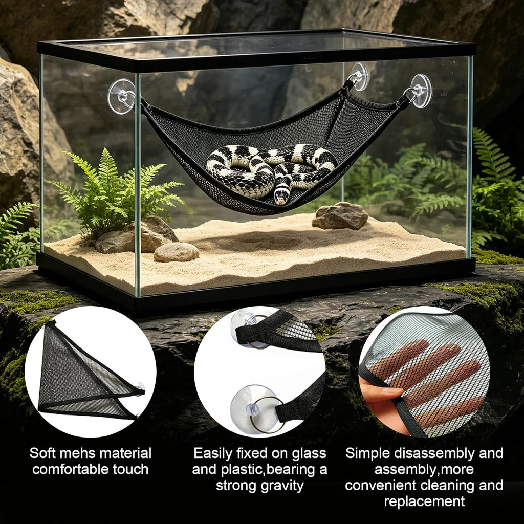 2Pack Snake Enclosure Accessories: A Snake Hammock and Snake Climbing Rope.