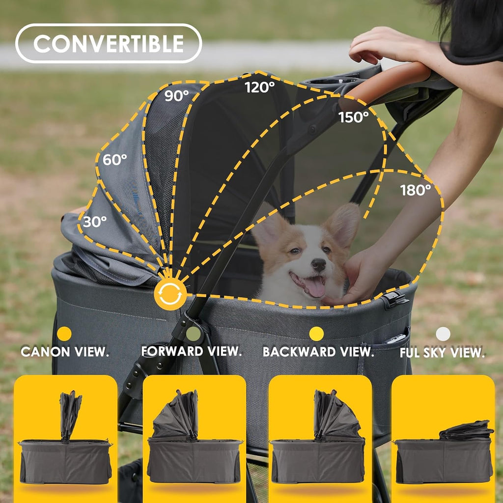 Zoosky 3 in 1 Dog Stroller, Folding Pet Stroller w/Removable Carrier