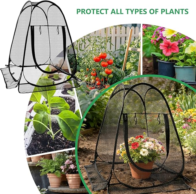 2 Pack 28 x 28 x 32 Inch Pop-up Gardening Net Cover - Image 8
