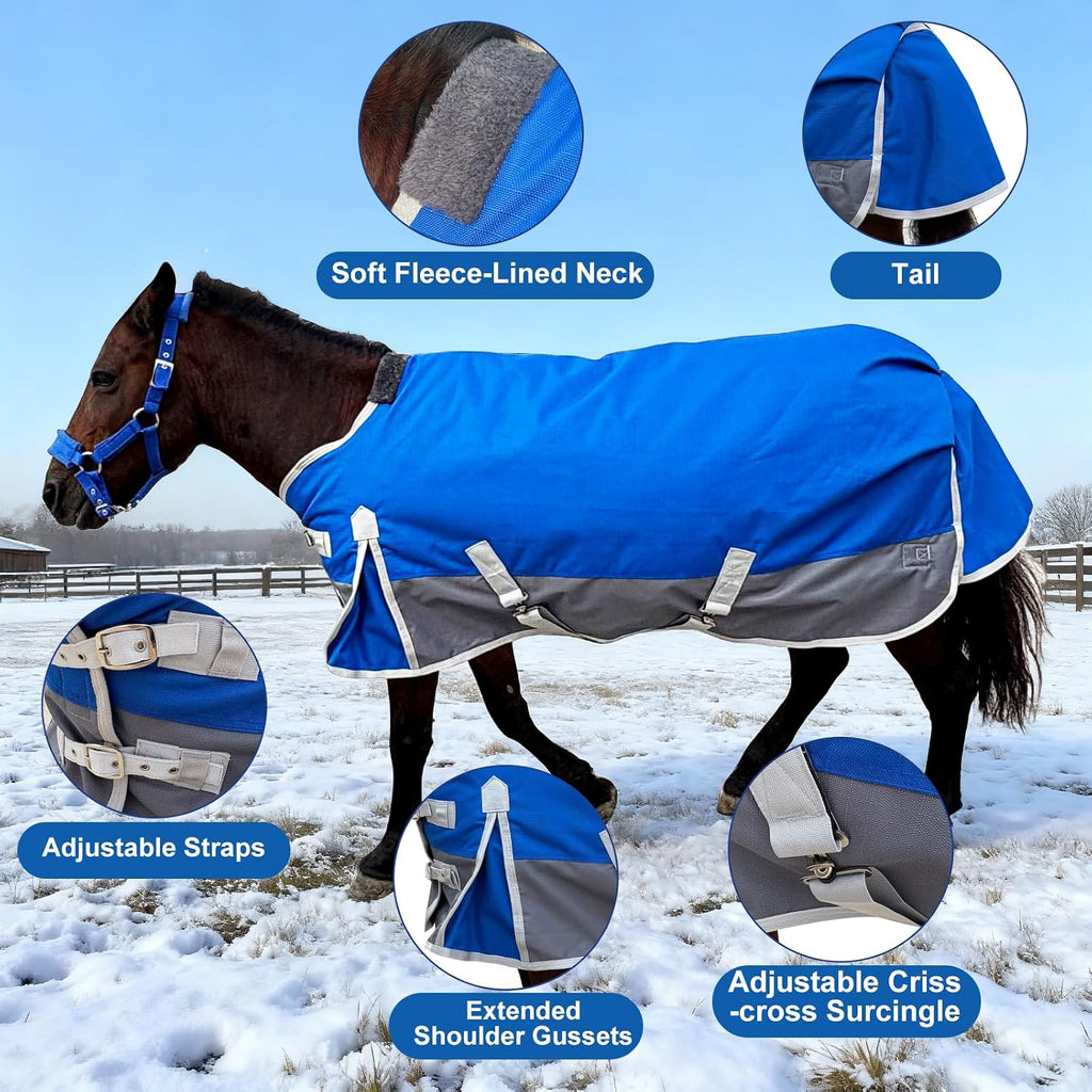 Waterproof 1200D Turnout Blanket for Pony & Mini Horse, 45 Inch