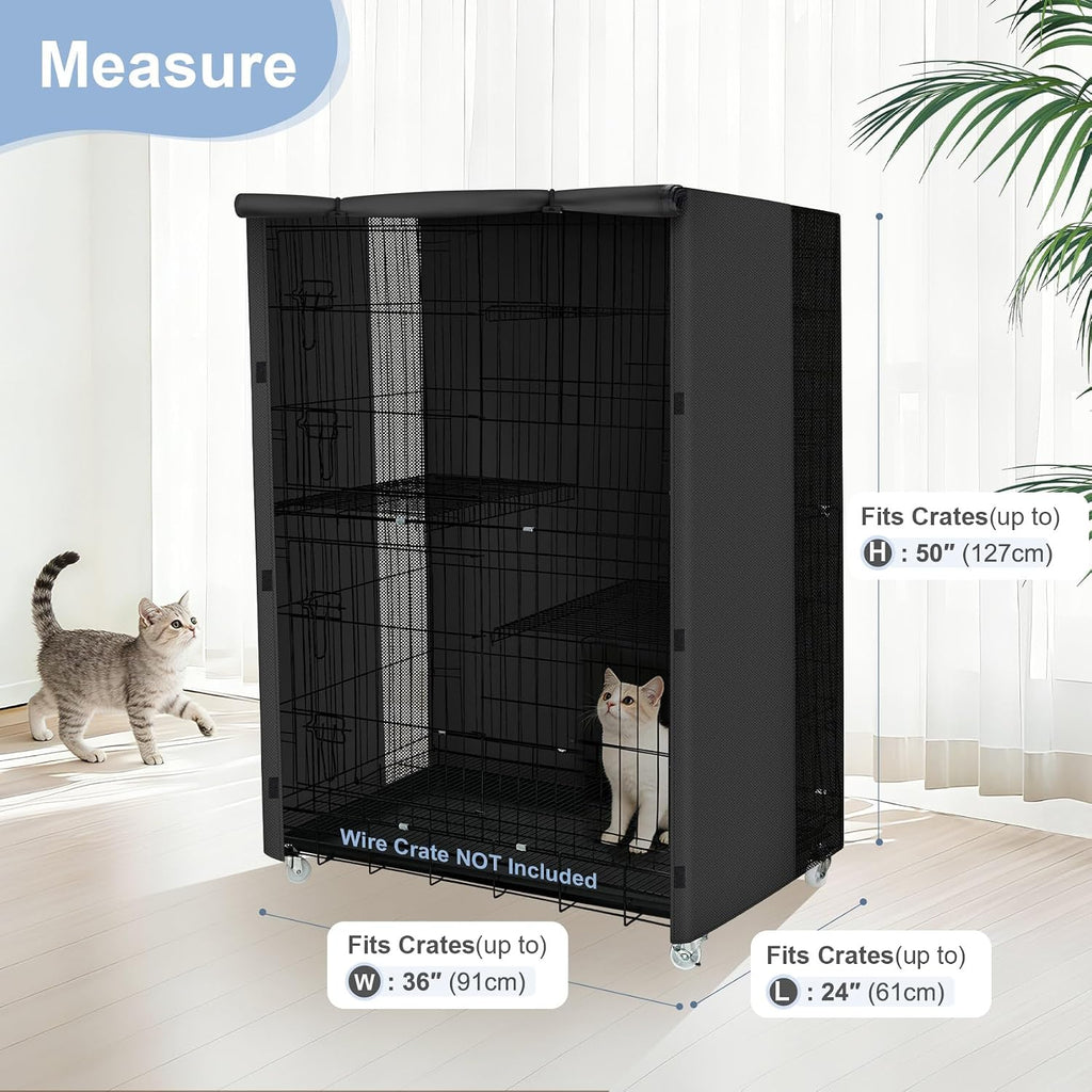 ExploreLand Breathable Cat Cage Cover,36" L x 24" W x 50" H