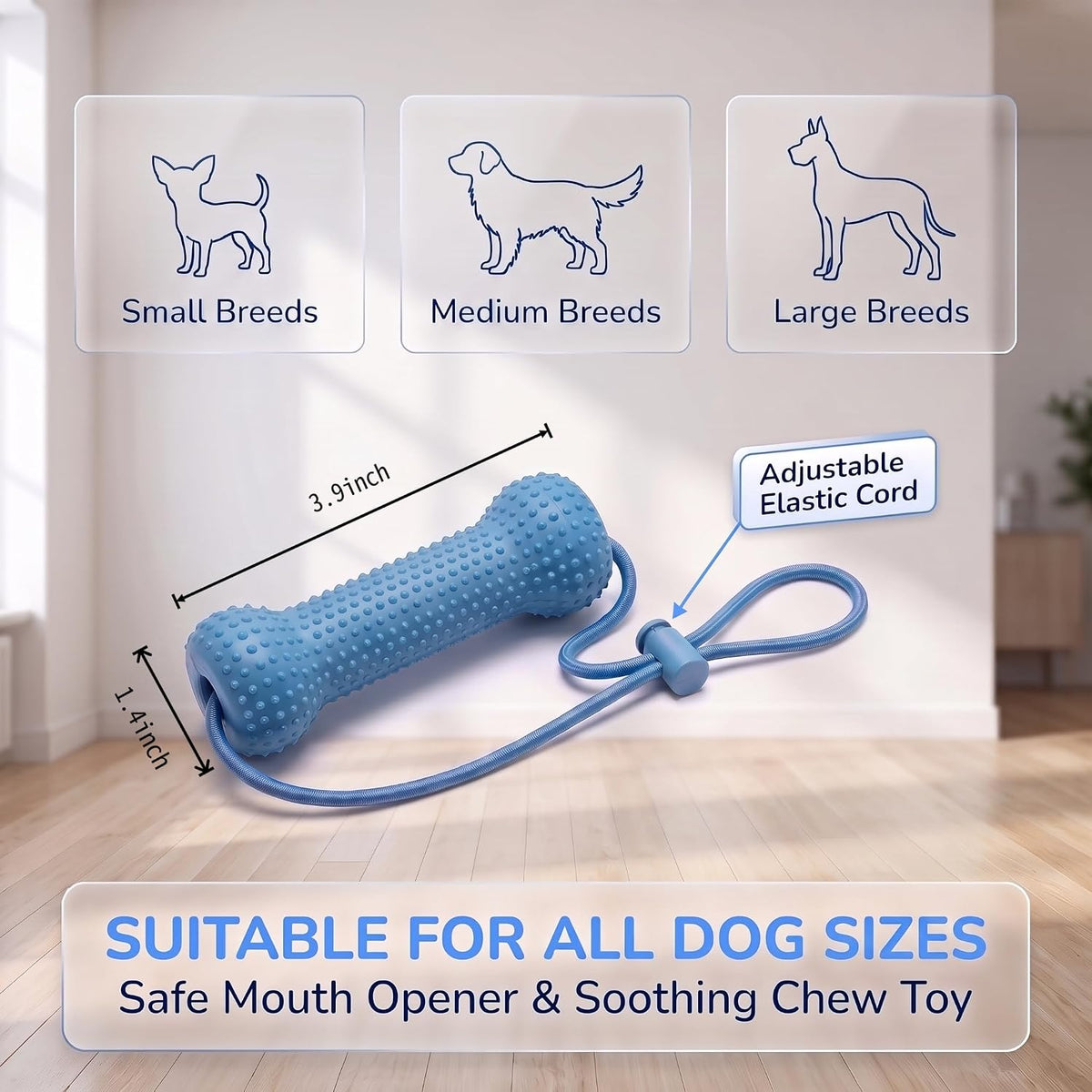 Dog Toothbrush Helper & Chew Toy, Dual-Action Dental Prop Mouth Opener for Easier Brushing, Reusable Oral Care Tool for Small Medium Large Dogs (2 PCS)